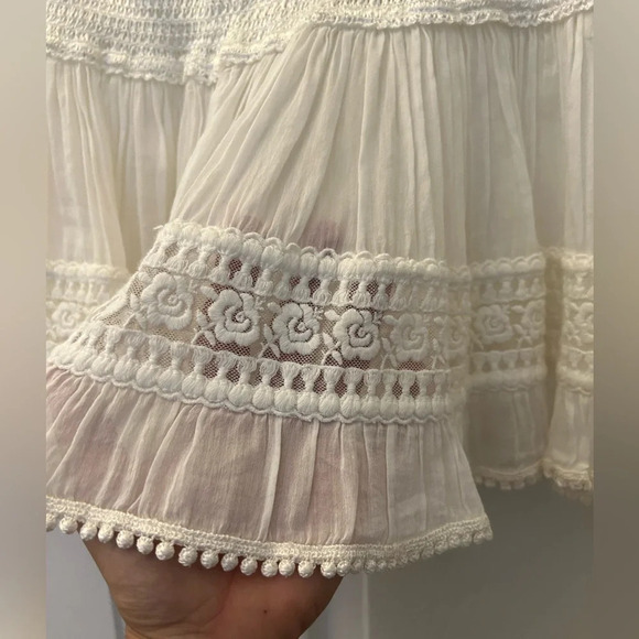 . SUNDAY ST. TROPEZ embroidered skirt in white sz M - Picture 3 of 9